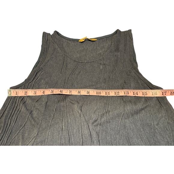 Unique Textured Tank Tunic Shirt Pockets Sz M Gray Blue Lagenlook Cosplay Unique - Picture 7 of 9